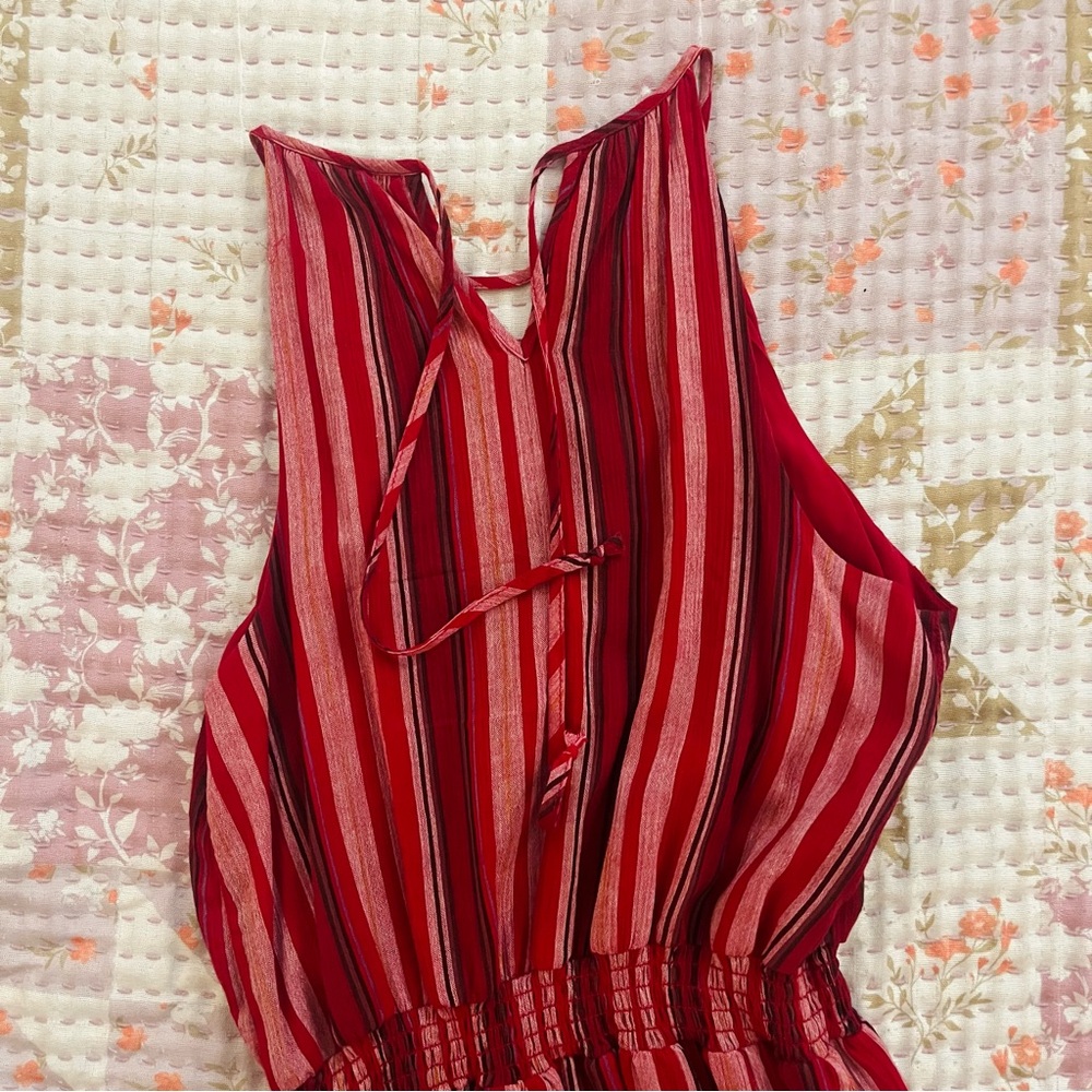 Striped Red Maxi Dress - Picture 3 of 4